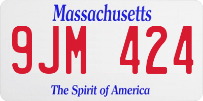 MA license plate 9JM424