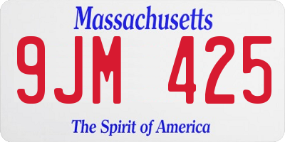 MA license plate 9JM425