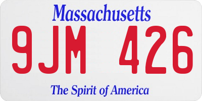 MA license plate 9JM426
