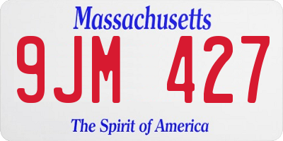 MA license plate 9JM427