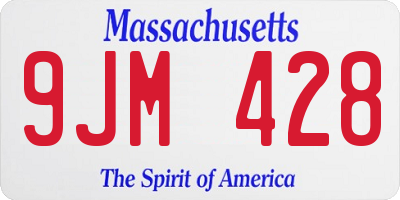 MA license plate 9JM428