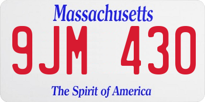 MA license plate 9JM430