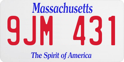 MA license plate 9JM431