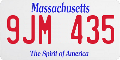 MA license plate 9JM435