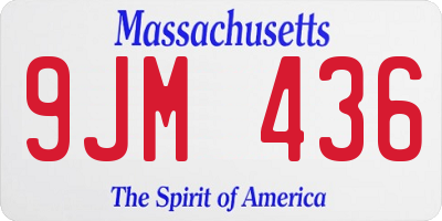 MA license plate 9JM436