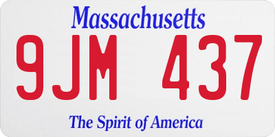 MA license plate 9JM437