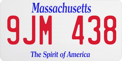 MA license plate 9JM438