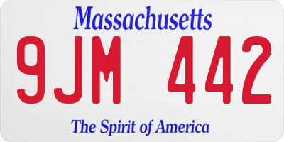 MA license plate 9JM442