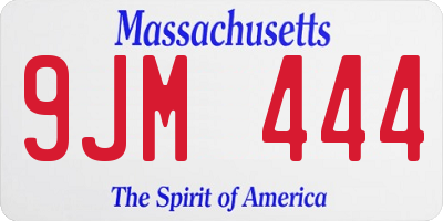 MA license plate 9JM444