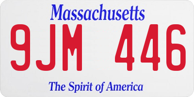 MA license plate 9JM446