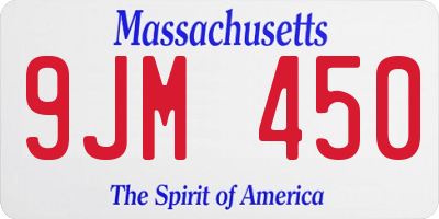 MA license plate 9JM450