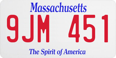 MA license plate 9JM451