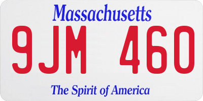 MA license plate 9JM460