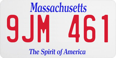 MA license plate 9JM461