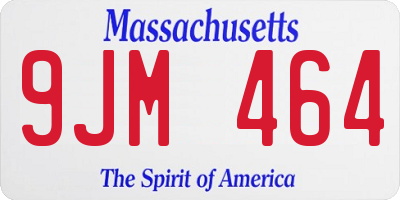 MA license plate 9JM464
