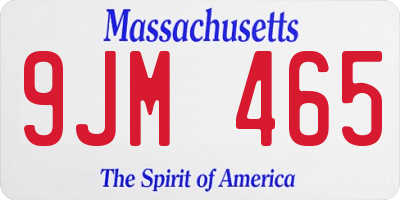 MA license plate 9JM465