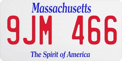 MA license plate 9JM466