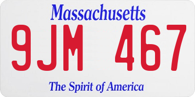 MA license plate 9JM467