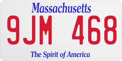 MA license plate 9JM468