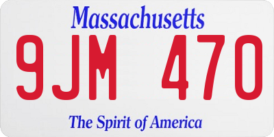 MA license plate 9JM470
