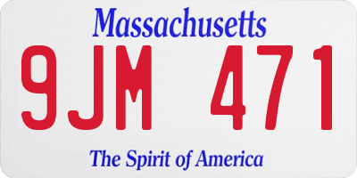 MA license plate 9JM471