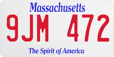 MA license plate 9JM472