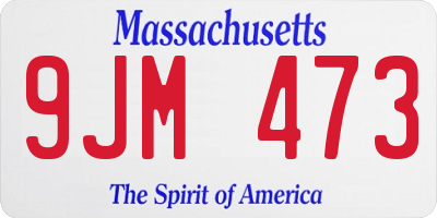 MA license plate 9JM473