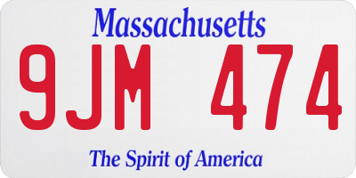MA license plate 9JM474