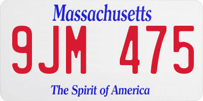 MA license plate 9JM475