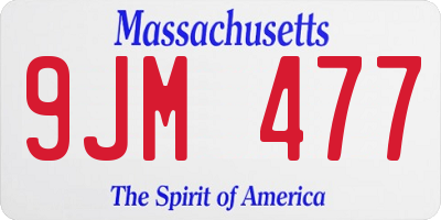 MA license plate 9JM477