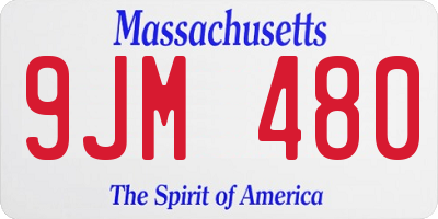 MA license plate 9JM480
