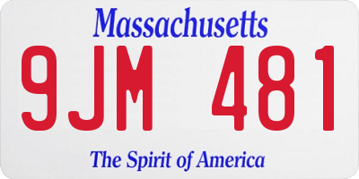 MA license plate 9JM481