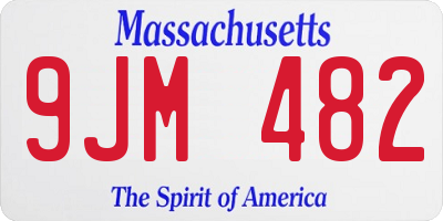 MA license plate 9JM482