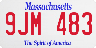 MA license plate 9JM483
