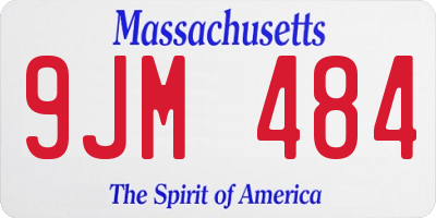 MA license plate 9JM484