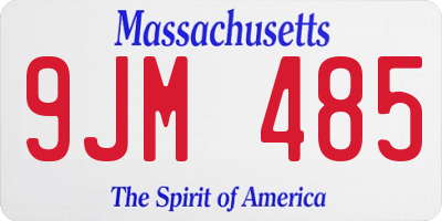 MA license plate 9JM485