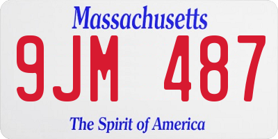 MA license plate 9JM487