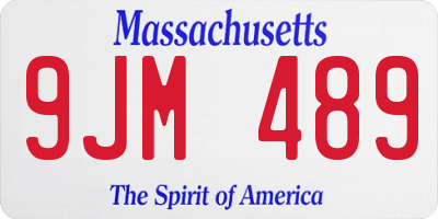 MA license plate 9JM489