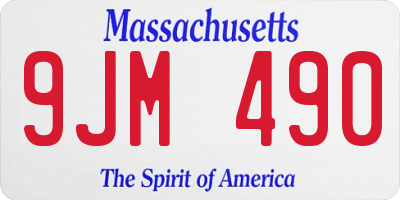 MA license plate 9JM490