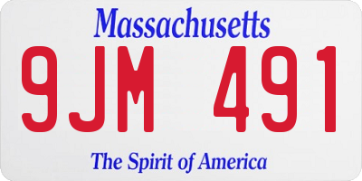 MA license plate 9JM491