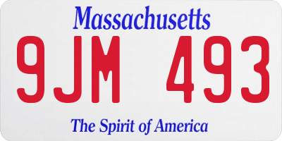 MA license plate 9JM493