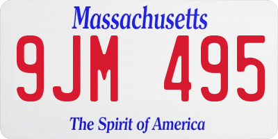 MA license plate 9JM495
