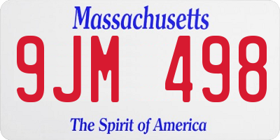 MA license plate 9JM498