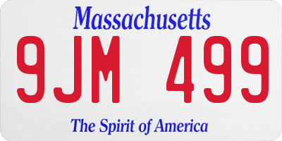 MA license plate 9JM499