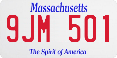 MA license plate 9JM501