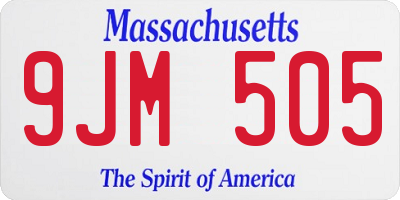 MA license plate 9JM505