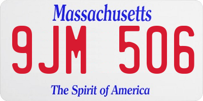 MA license plate 9JM506