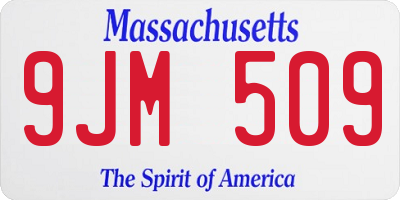 MA license plate 9JM509