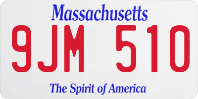 MA license plate 9JM510