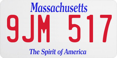 MA license plate 9JM517